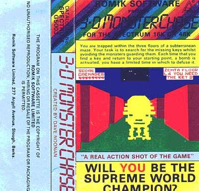 3-D Monster Chase box art for ZX Spectrum